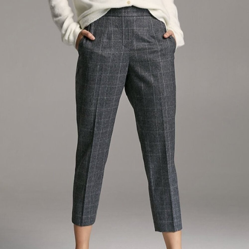 Wilfred Artizia Size 2 Cohen Wool Cashmere Mid Rise Slim Leg Plaid Ankle Pant